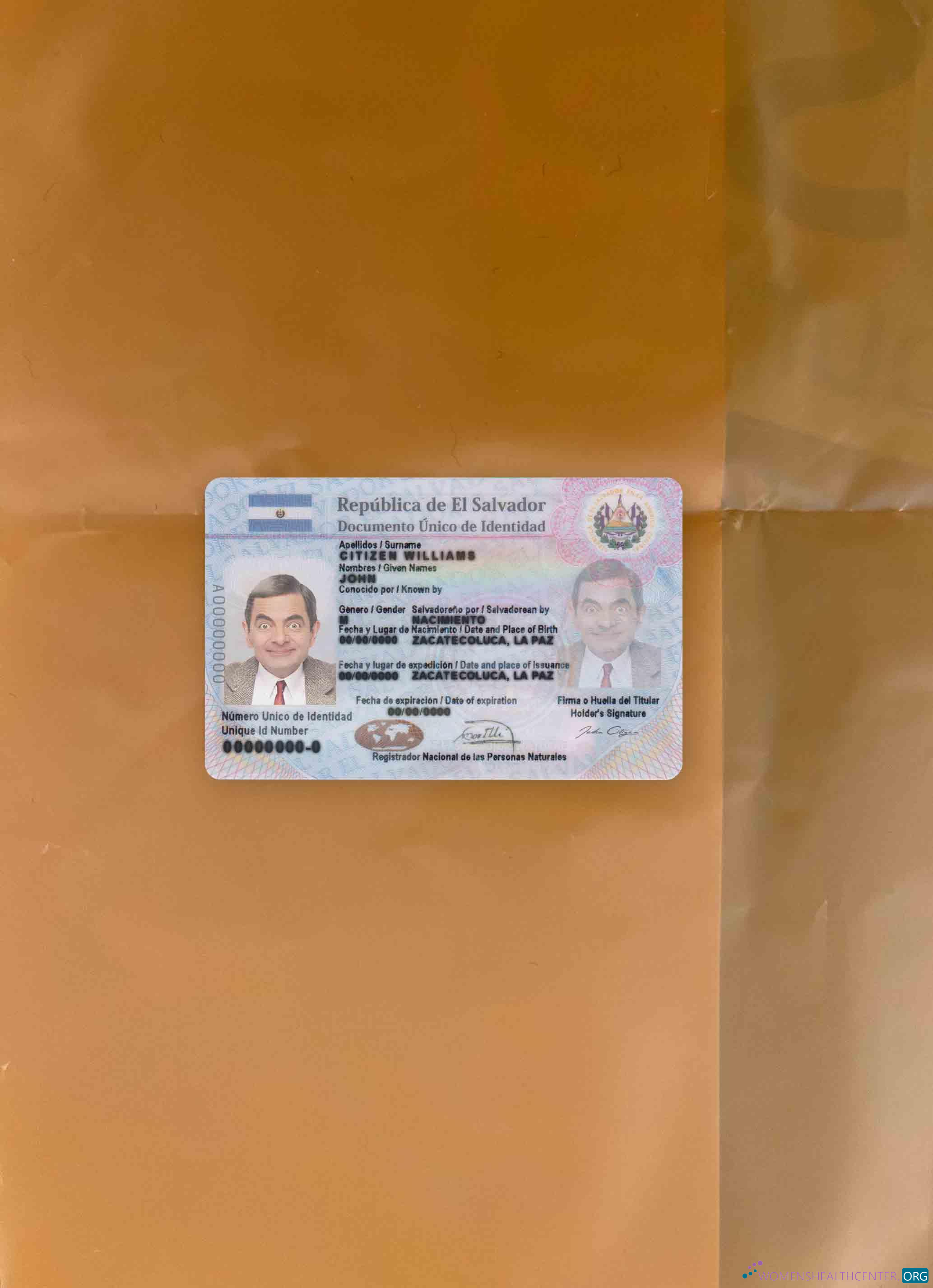 Download Salvador ID photolook FRONT Photoshop template